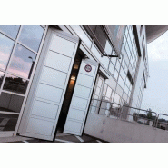 Porte pliante industrielle EFA-SFT - semi-vitrée en métal avec entraînement pneumatique robuste_2