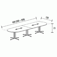 Table de réunion ovale évolutive Sigma - Mobel Linea - Anthracite, Wenge, 400_1