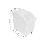 Bac à ingrédients 80 L - 4 roues en PA avec chape inox - couvercle transparent à rabat_1
