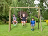 Berry - Portique bois NATURA 1,90 m (3 agrès), pour 4 enfants_1