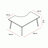 Bureau compact Ogi A - MDD - Blanc 9010, Blanc, Droite_1
