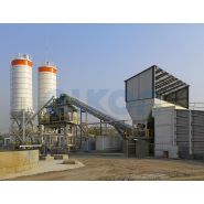 Elkomix-160 centrale à béton fixe - 150 m³/h - capacité trémie 4x30 m³ - malaxeur double arbres_1