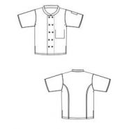 17a110 - Veste de cuisine MC - P.B.V - Blanc - 100% coton serge 210 g/m² - 2 fentes d'aisance_1