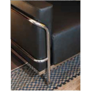 Canapé d'accueil 2 places en cuir noir Soft - Structure acier chromé - Référence 8990 CA A_1