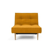 Innovation Living Fauteuil-lit Splitback Styletto convertible - 90x115 cm - Pieds chêne naturel - Tissu Elegance Burned Curry_1