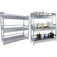 Rayonnage de rétention - Étagère avec bacs de rétention en acier galvanisé - 300L - 3 niveaux - Réf. ETA-RENT300_1