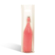 Sac 1 bouteille givré PEHD poignées découpées 12x6x46cm - par 100 - Transparent - Polyéthylène haute densité_1