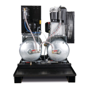 Compresseur Aircraft Airprofi DUO 703/2x75/13K - Stationnaire avec 2 cuves de 75L - Réf 2023186_1