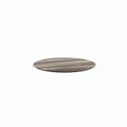 Infinity table de bistrot avec piètement blanc + plateau HPL Tropical Wood Ø70 cm_1