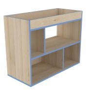 Bibliothèque 1 - Meuble de rangement à cases fixes pour crèches - Dimensions et options personnalisables