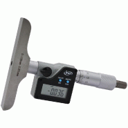Micromètre de profondeur digital - Afficheur LCD - 0-100 mm - Lecture 1 µm - 4 tiges de mesure - Référence 416690_1