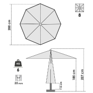 Parasol pour terrasse Pro Moorea rond Ø200 cm armature + toile + housse - taupe_1