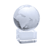 Globe en verre transparent - sur cube de verre - avec boîte cadeau magnétique - 400g_1