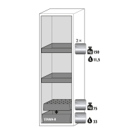 Armoire de sécurité S-CLASSIC-90 modèle S90.196.060.WDASR - Réf 30230-002-33456 - Type 90 - Stockage substances dangereuses inflammables selon NF EN 14470-1_1
