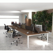 Bureau 6 personnes Tempo - Mobel linea - Alu, Acacia foncé, 540_0
