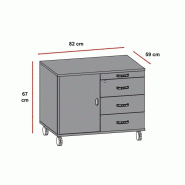 Desserte mobile avec tiroirs et niche de rangement - QUADRIFOGLIO - Orme_1