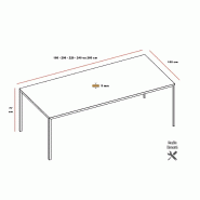 Table de réunion X6 - Officity - 240, Anthracite, Ceram veiné blanc_1