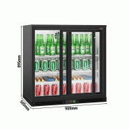 Arrière bar réfrigéré 2 portes coulissantes vitrées 220 litres | BKTG220SSN_1