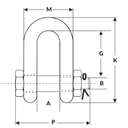 Manille droite haute résistance Crosby® G-2150 - REF : 43220_1