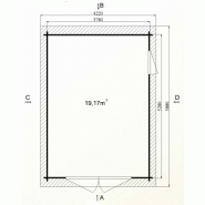 Garage simple bois tulipe 22 / 22 m² / toit plat / porte battante / 3.98 x 5.48 x 2.40 m_1