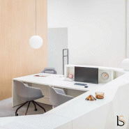 Grande banque d'accueil lumineuse Alpa - MDD - Gris brillant, Droite_1