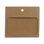 Porte-badge  naturel et recyclable  en carton horizontal - Reference : IDS36H-KRAFT_1