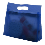 Trousse à maquillage zippée en PVC - couleur bleue - 40g_1