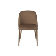 Chaise de réunion CHEZA marron - Tissu aspect velours - Piétement métallique - Dimensions L58 x H80 x P51_1