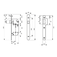 Serrure à encastrer pour porte intérieure Monomax NF - têtière inox - réversible sans démontage_1
