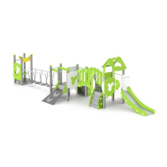 Structure multi-activités métallique chlorophylle MAS - LD1BPMET3800 - Ludoparc pour enfants 1,5-6 ans - 3 tours - 35 places_1