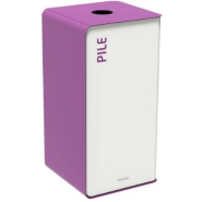 Borne de tri sélectif 75L sans serrure - Support sac sur glissière - INTERIEUR - FAÇADE BLANCHE - CUBATRI_1