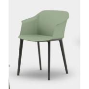 Lot de 4 fauteuils MIZA en polypropylène noir - Piétement 4 pieds - Référence 7980 FR125 - Certifié EN 16139:2013_1