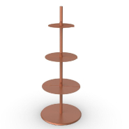 Présentoir rond 3 niveaux modulables métal cuivre Ø49 H 127 cm_1