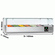 Saladette réfrigérée à poser 6 bacs gn 1/3 - vitrine à ingrédients de 140 cm_1