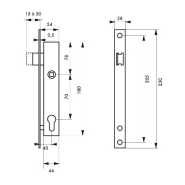 Serrure à encastrer pour portail - cylindre profilé - axe 40 mm - Thirard_1