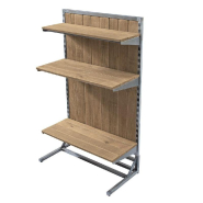 Structure gondole Westside - simple face 90x45x145cm - cadre métal vieilli et pin massif finition miel_1