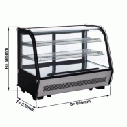 Vitrine réfrigérée positive à poser noire avec éclairage LED  - 120 L_1