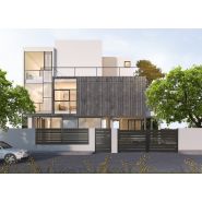 Clôture en aluminium Arlon - design minimaliste avec lames horizontales - thermolaquage Qualicoat - sur-mesure - garantie 10 ans_1