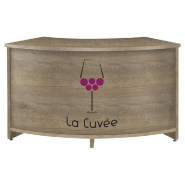 Comptoir courbé Flexia L146xP65xH90cm - chêne authentique - Classé M3 - Garantie 1 an_1