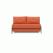 Canapé design convertible INNOVATION LIVING Cubed 02 Chrome - 140x200 cm - Tissu rouille Argus_1