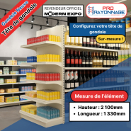 Tête de gondole pour magasin à configurer - Hauteur 2100mm, Longueur 1 330mm [NEUVE]_1