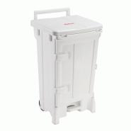 Collecteur à pédale 90L avec porte Gilac - Blanc_1