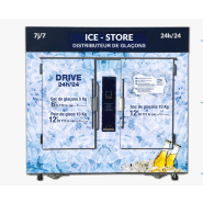 Ice-store - distributeur glaçons, glace pilée et pains de glace en libre-service - avec un système de paiement cb - la glaconnerie