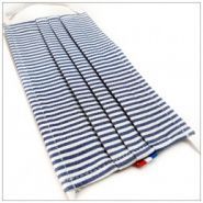 Masque en tissu 3 plis bleu rayé - VDM - lavable à 60 degrés - 100% coton - fabriqué en France_1