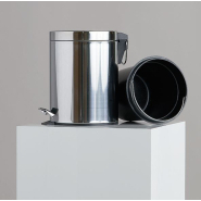 Poubelle à pédale en acier inoxydable 3L - avec seau intérieur en plastique_1