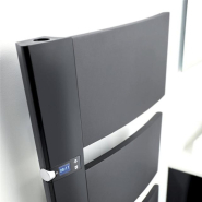 Radiateur sèche-serviettes Sensium mât droite 1750W noir - Atlantic - 814120_1