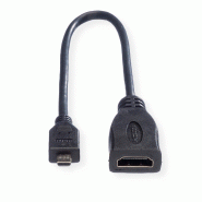 Roline câble hdmi high speed avec ethernet, hdmi f - micro hdmi m, 0,22 m_1