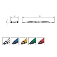 Séparateur de chaussée en PVC recyclé très résistant 750x180x45 - Modèle DESIGN - Peinture rétro-réfléchissante_1