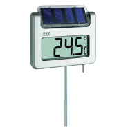 Thermomètre digital de jardin - Grande dimension - Horloge DST - Rétro-éclairage solaire - 3026T_1