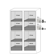 Armoire de sécurité Q-CLASSIC-90 modèle Q90.195.120.MM - Réf 34192-048-34210 - Type 90 avec portes battantes et paroi de séparation_1